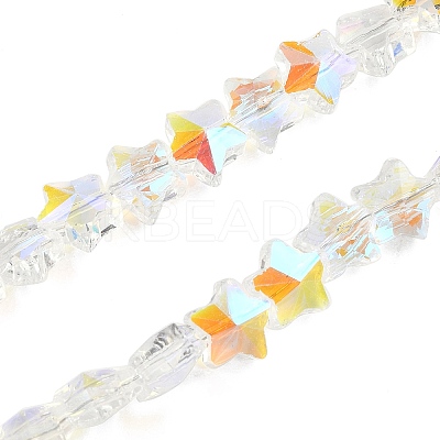 Electroplate Transparent Glass Beads Strands EGLA-U004-03A-HP03-1