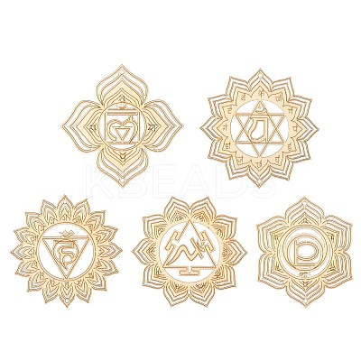 50Pcs 5 Styles Undyed Wood Connector Charms Set WOOD-CJ0001-74-1