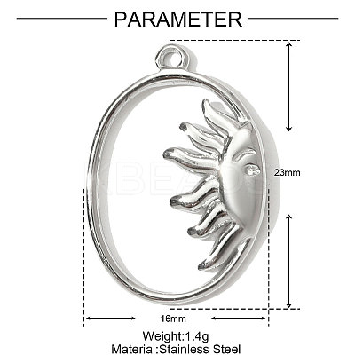 304 Stainless Steel Pendants STAS-OY001-27P-1
