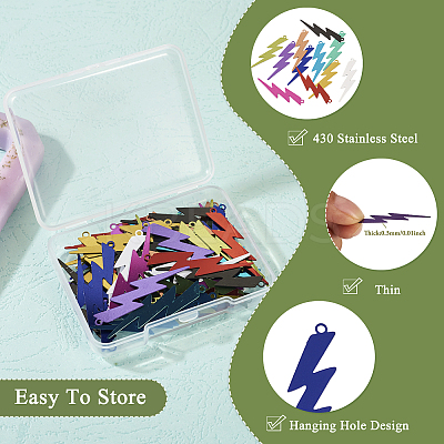 66Pcs 11 Colors Spray Painted 430 Stainless Steel Filigree Pendants STAS-TA0002-18-1