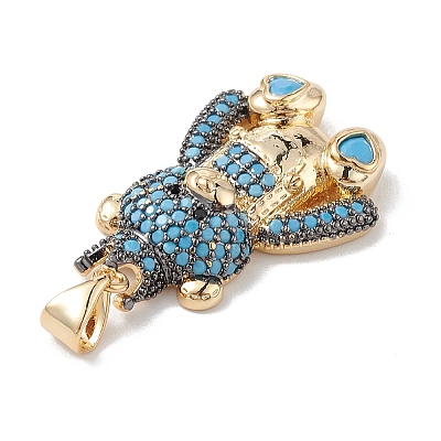 Brass Micro Pave Cubic Zirconia Pendants KK-M240-04-1