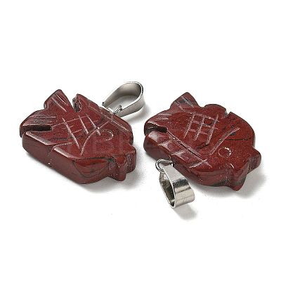 Natural Red Rainbow Jasper Pendants G-B127-16P-02-1