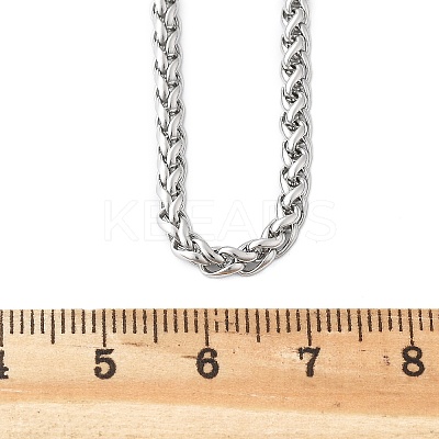 Tarnish Resistant 304 Stainless Steel Wheat Chain Necklaces NJEW-O058-26P-1