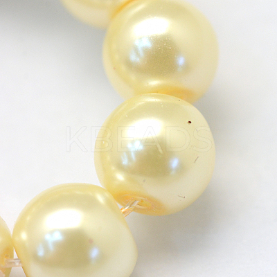 Baking Paint Pearlized Glass Pearl Round Bead Strands HY-Q003-10mm-21-1