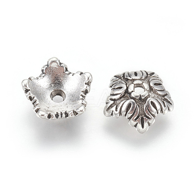 Tibetan Style Bead Caps TIBEB-A24621-AS-LF-1