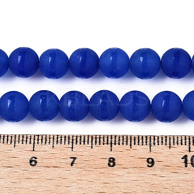 Frosted Natural White Jade Beads Strands G-T138-8mm-209H-1