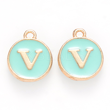 Golden Plated Alloy Enamel Charms X-ENAM-S118-05V-1