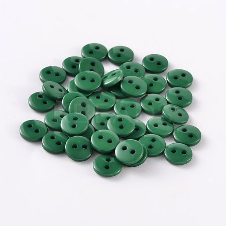 2-Hole Flat Round Resin Sewing Buttons for Costume Design BUTT-E119-18L-14-1