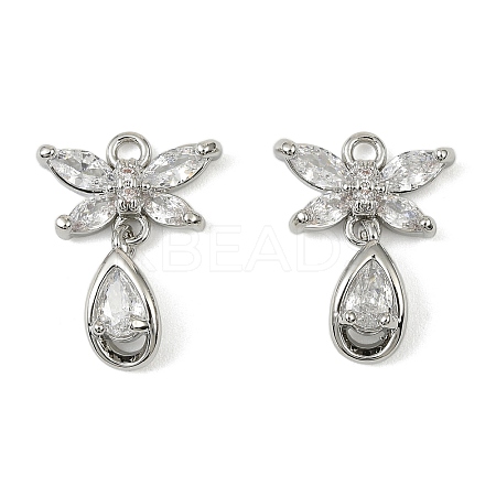 Brass Micro Pave Cubic Zirconia Pendants KK-C107-18A-P-1