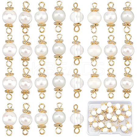 30Pcs Natural Cultured Freshwater Pearl Connector Charms PALLOY-SC00002-1