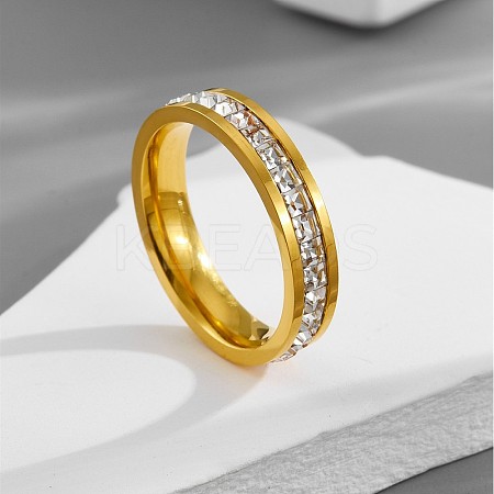 304 Stainless Steel Crystal Rhinestone Finger Rings FS-WG432ED-03-1