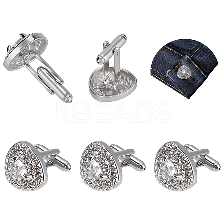 3 Pairs Alloy Compass Cufflinks FIND-FG0004-07-1