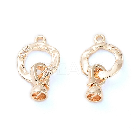 Rack Plating Brass Fold Over Clasps KK-A183-68G-1