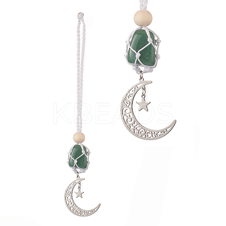 Moon 201 Stainless Steel Pendant Decorations HJEW-JM00958-01-1