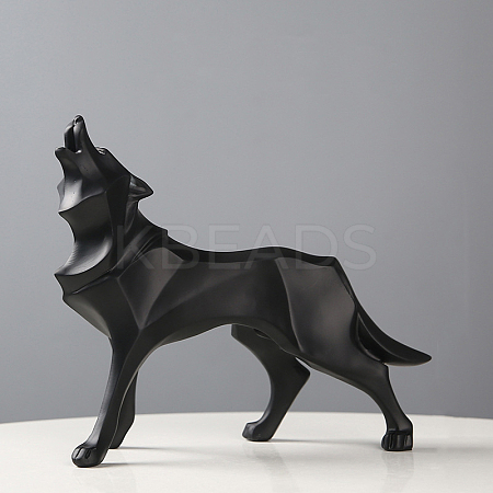 Resin Crafts Wolf Statue WOLF-PW0001-20B-1