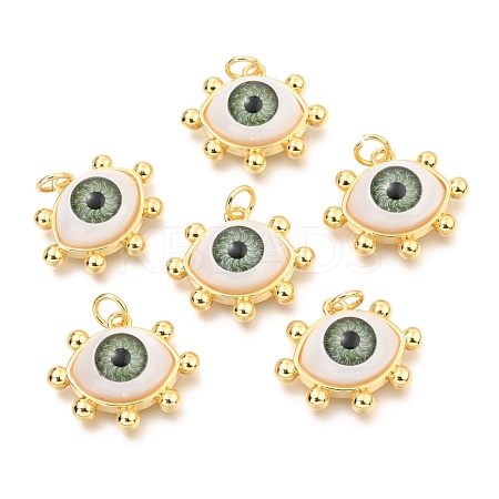 Brass Acrylic Pendants ZIRC-J024-01G-04-1