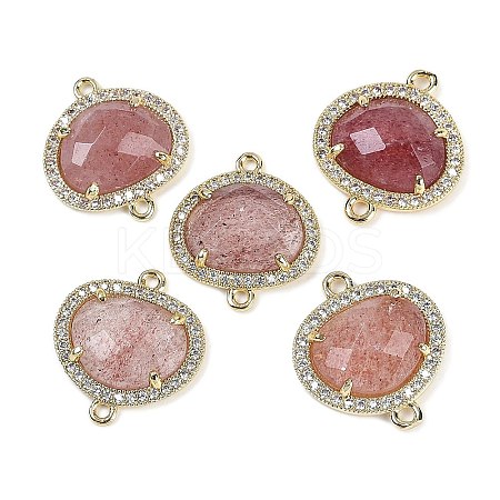 Natural Strawberry Quartz Faceted Oval Links G-B126-01G-05-1