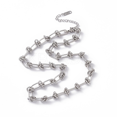 Non-Tarnish 304 Stainless Steel Kont Link Chain Necklace for Men Women LS-NJEW-P269-02P-1