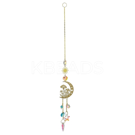 Brass Hanging Suncatchers HJEW-P018-A03-1