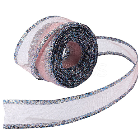 Sparkle Polyester & Metallic Mesh Ribbon for Bowknot Making OCOR-WH20007-19D-1