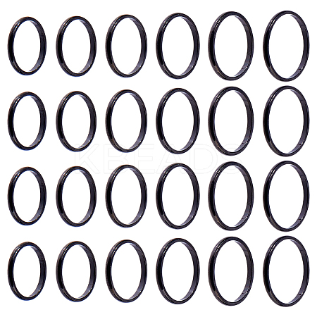 24Pxcs 6 Styles 2mm Polished Plain Dome Finger Ring for Girl Women RJEW-DC0001-21-1