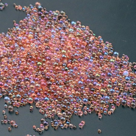 AB Color Plated 3D Nail Art Glass Mini Ball Beads MRMJ-WH0064-40L-1