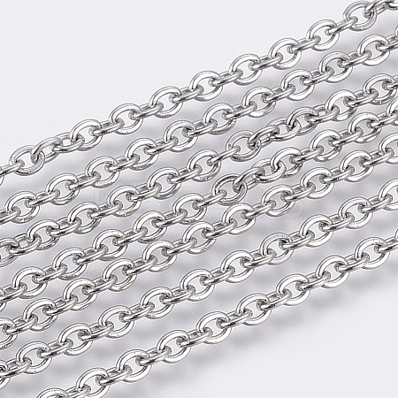 Non-Tarnish 3.28 Feet 304 Stainless Steel Cable Chains X-CHS-F006-01E-P-1