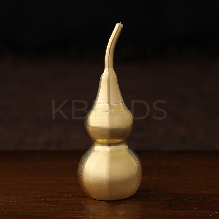 Brass Hollow Tilted Head Gourd Statue Ornament DJEW-PW0018-02E-1