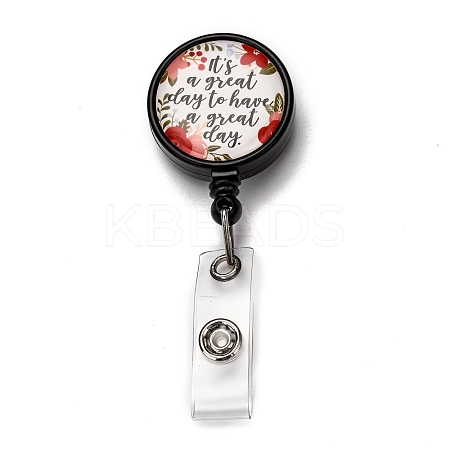 Flat Round ABS Plastic Badge Reel AJEW-I053-37I-1