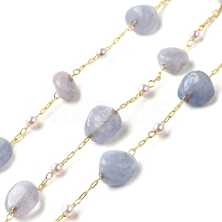 Handmade Natural Aventurine Nuggets Beaded Chains CHC-F020-04G-03-1