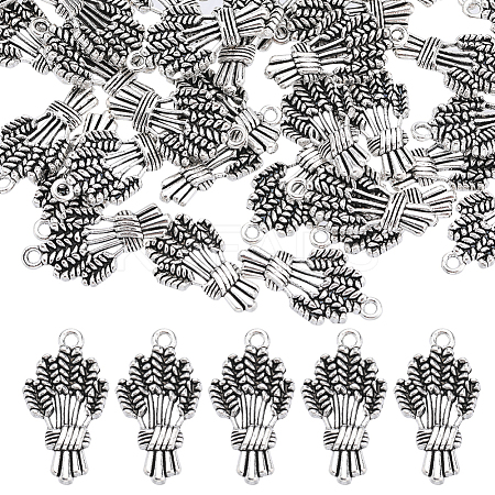 50Pcs Autumn Theme Tibetan Style Alloy Pendants FIND-SC0006-37-1