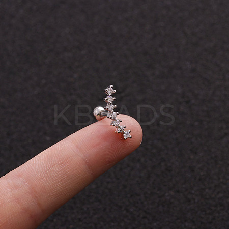 316L Surgical Stainless Steel Micro Pave Clear Cubic Zirconia Moon Cartilage Earrings WG9CD6D-24-1