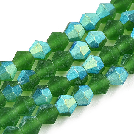 Imitate Austrian Crystal Bicone Frosted Glass Beads Strands EGLA-A039-T6mm-MB25-1