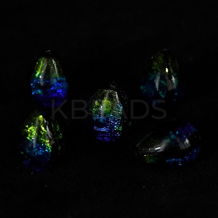 Gradient Color & Luminous Handmade Silver Foil Lampwork Beads LAMP-I028-07B-1