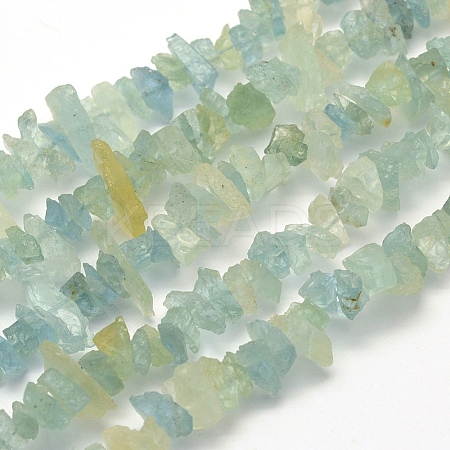 Rough Raw Natural Aquamarine Beads Strands G-K202-33B-1