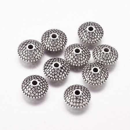 Antique Silver Tone Tibetan Style Disc Spacer Beads X-LF10949Y-NF-1