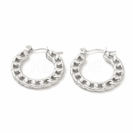 Non-Tarnish 304 Stainless Steel Curb Chain Shape Stud Earrings for Women EJEW-F283-02P-1