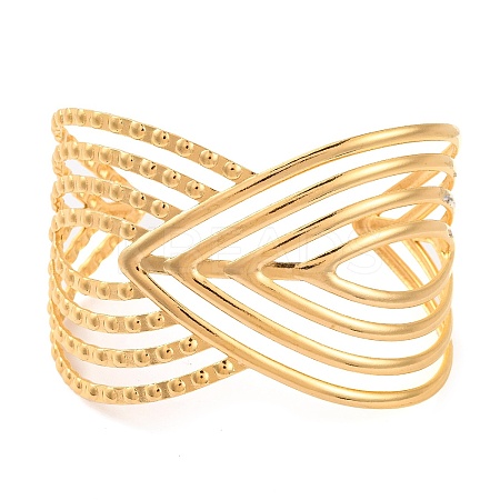 304 Stainless Steel Open Cuff Bangles for Women BJEW-G711-01G-G-1