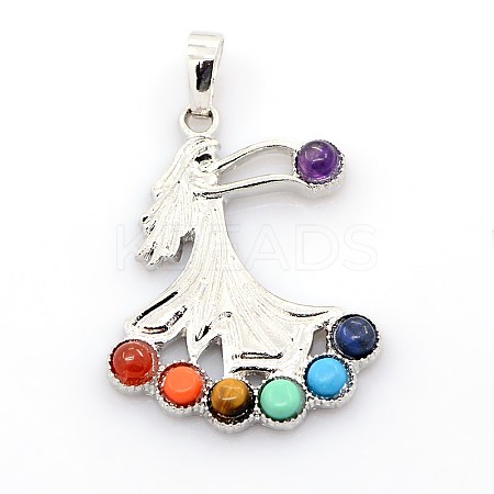 Vintage Chakra Jewelry Gemstone Pendants LS-G-I114-04-1