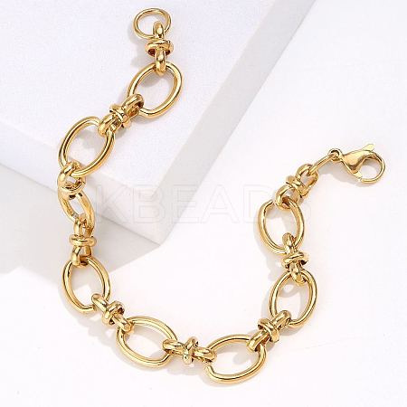 201 Stainless Steel Oval Link Chain Bracelet KM2112-1-1