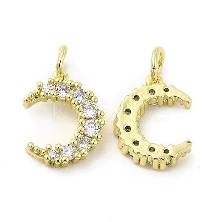 Brass Micro Pave Cubic Zirconia Charms KK-E068-VB413-1
