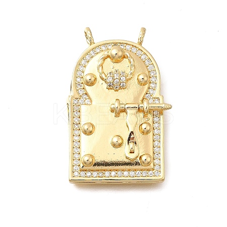 Brass Micro Pave Cubic Zirconia Pendants KK-Z125-26G-1