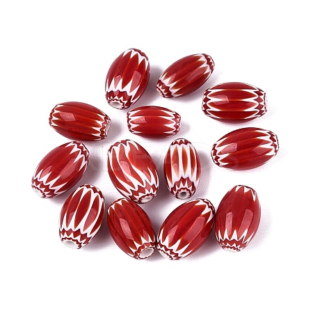 Handmade Millefiori Glass Barrel Beads LS-LA-N002-04A-1