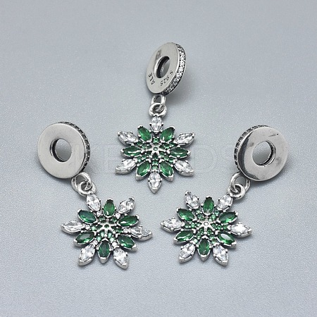 Antique Silver Plated 925 Sterling Silver European Dangle Charms STER-L061-A02-AS-1