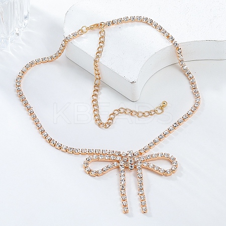 Alloy Crystal Rhinestone Cup Chains Necklaces NJEW-K384-03-1