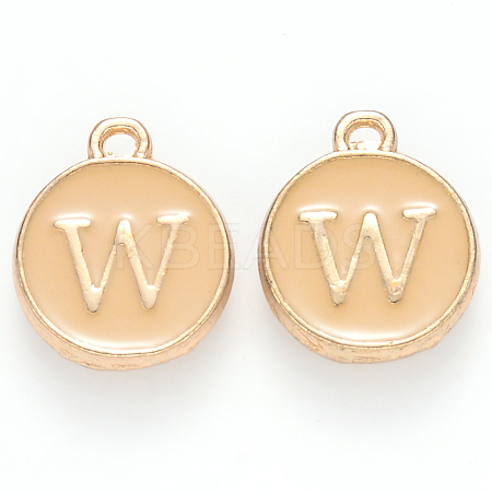 Golden Plated Alloy Enamel Charms X-ENAM-S118-06W-1
