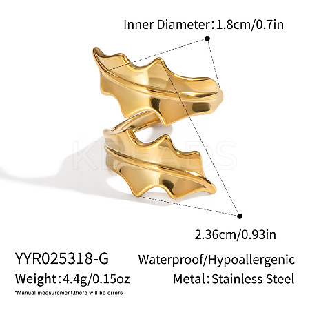 304 Stainless Steel Adjustable Cuff Open Rings for Women SA2052-1-1