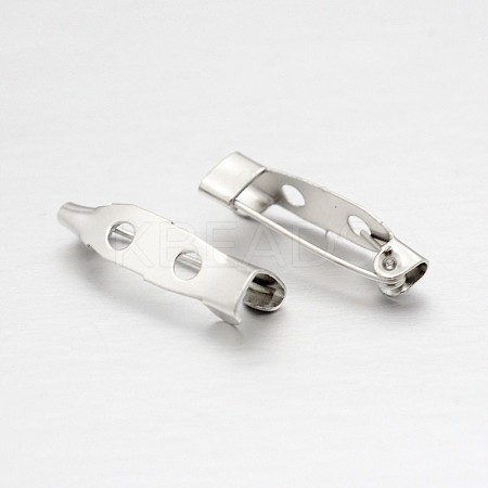 Iron Brooch Pin Back Safety Catch Bar Pins with 2 Holes IFIN-A171-04B-1
