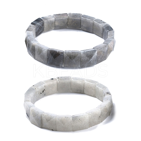 Natural Labradorite Beads Stretch Bracelets for Women Men BJEW-C097-06Y-1