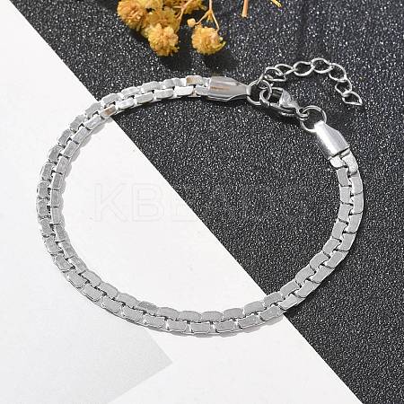 304 Stainless Steel Snake Link Chain Bracelets for Women BJEW-F488-22P-1